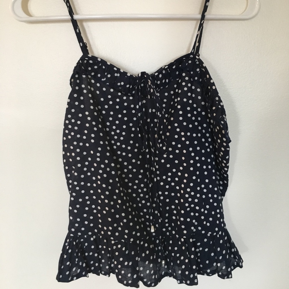 Blue & White Polka Dot Tank